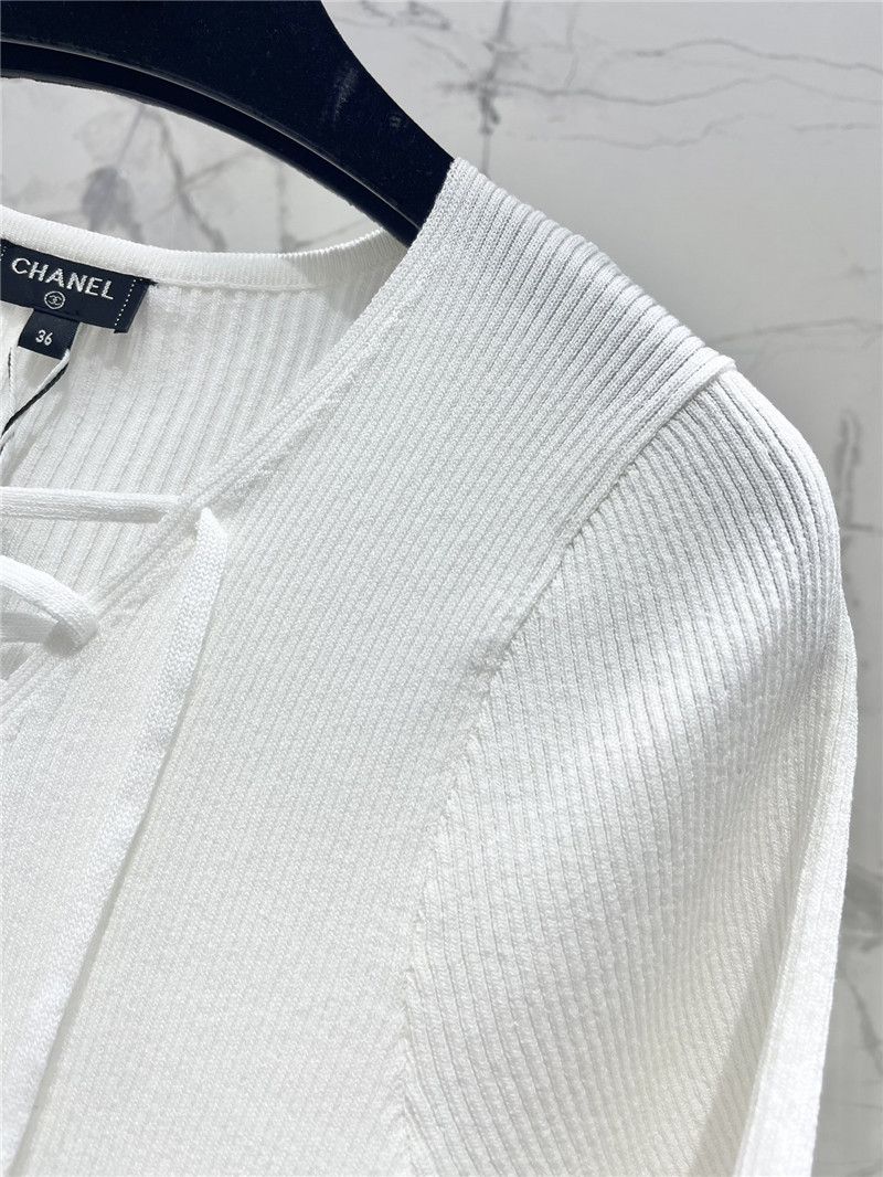 Ch**el three-dimensional cut knitted short-sleeved replica clothes