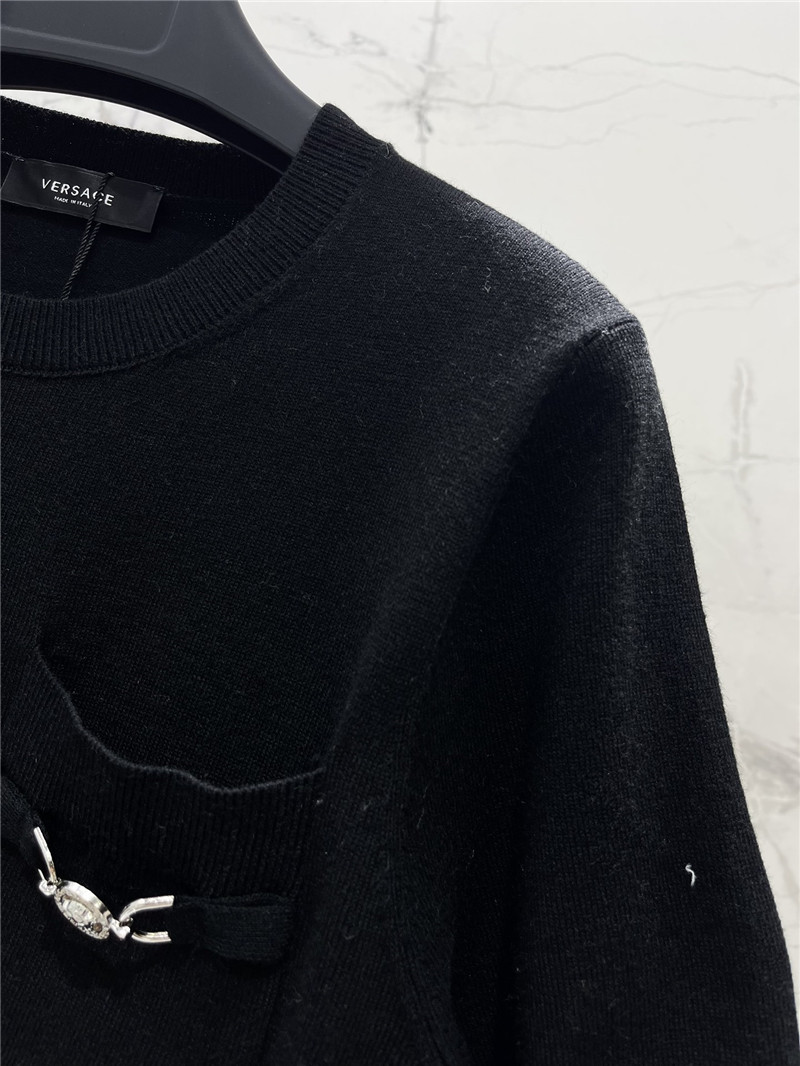 Versace Medusa Plaque Knitted Top black