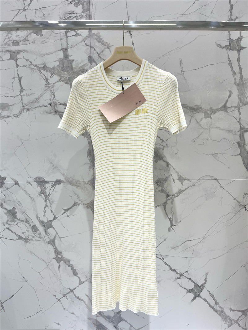 M1um1u short sleeve knitted skirt cheap replica designer clothes