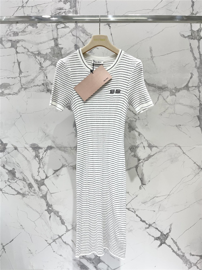 M1um1u short sleeve knitted skirt cheap replica designer clothes