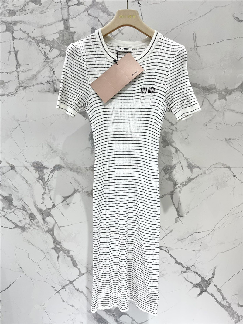 M1um1u short sleeve knitted skirt cheap replica designer clothes