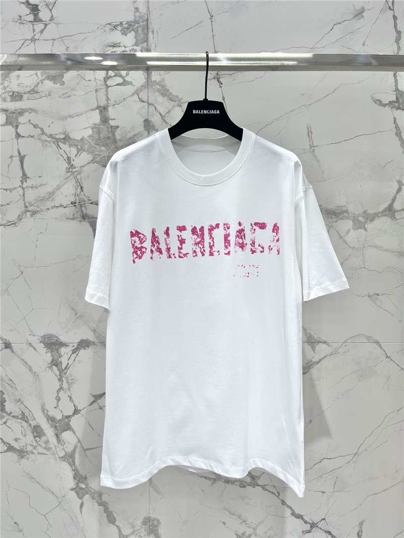Ba1en*iaga pure cotton round neck short sleeve replica clothing