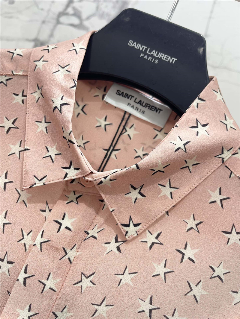 Y51 five-pointed star silk shirt replica designer clothes