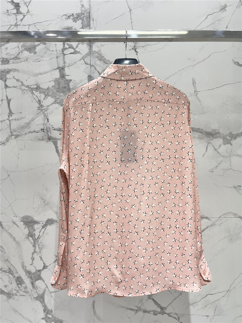 Y51 five-pointed star silk shirt replica designer clothes