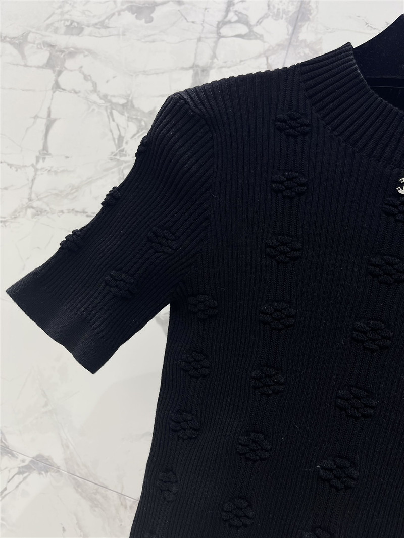 Ch**el three-dimensional crochet knit top replica d&g clothing