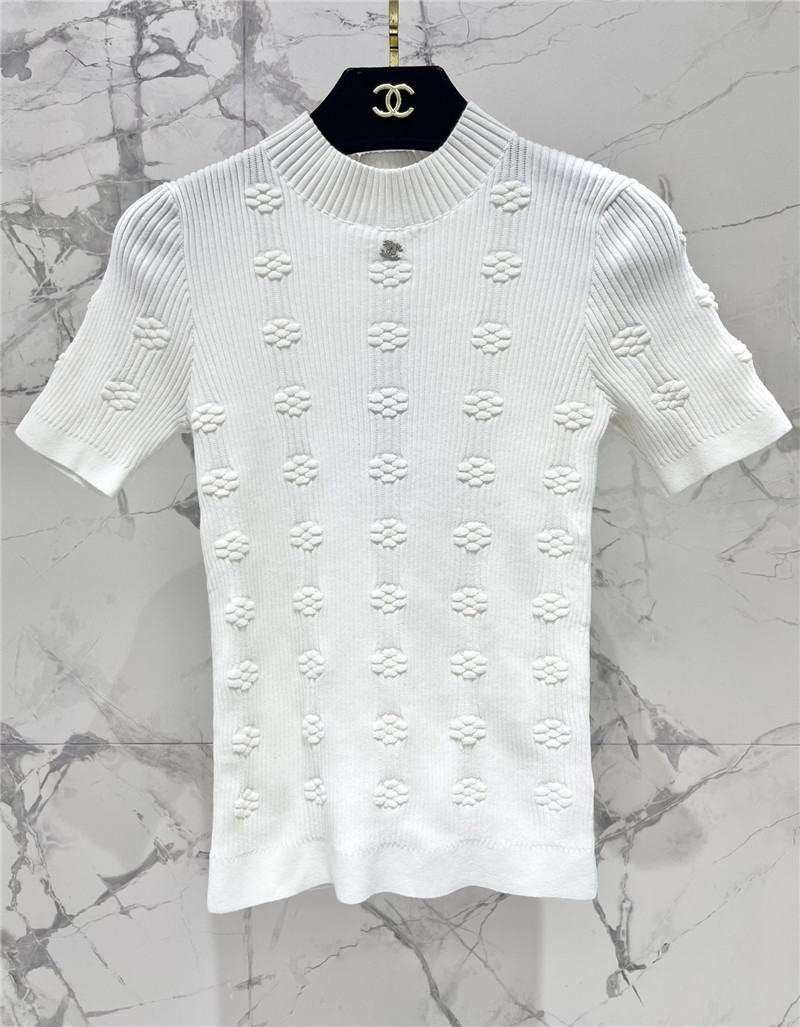 Ch**el three-dimensional crochet knit top replica d&g clothing