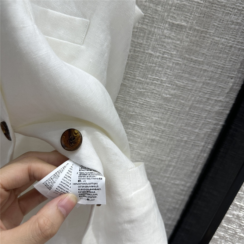 BC white cotton and linen vest suit replica designer clothes