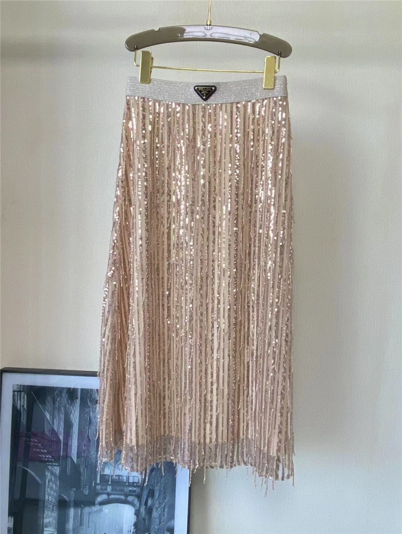 Pra*a beaded sequin long skirt replica d&g clothing