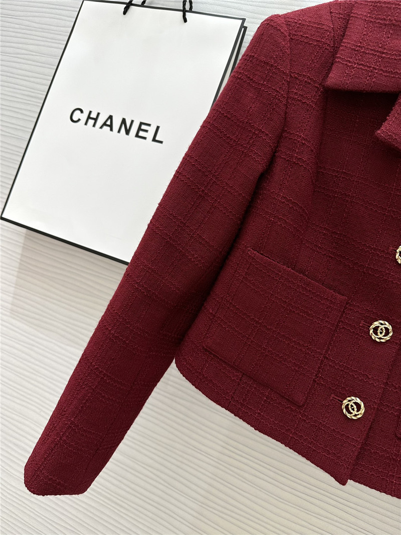 Ch**el burgundy short lapel jacket replica d&g clothing