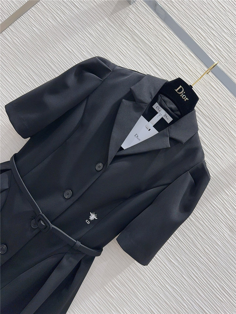 D10r black puff sleeve suit collar dress