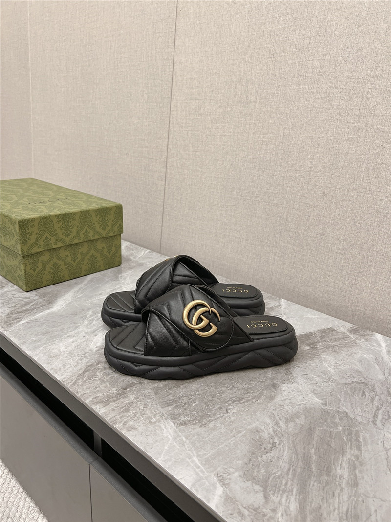 Gvc*1 marmont slide sandals in black