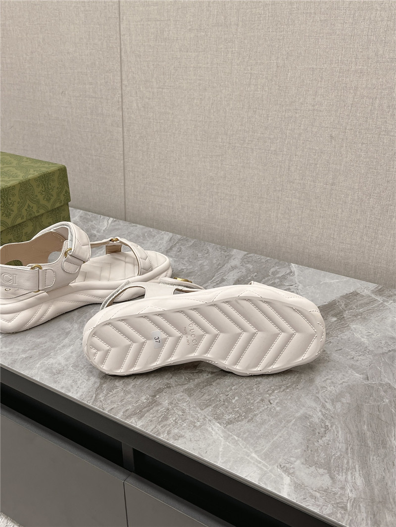 Gvc*1 double g leather sandals white