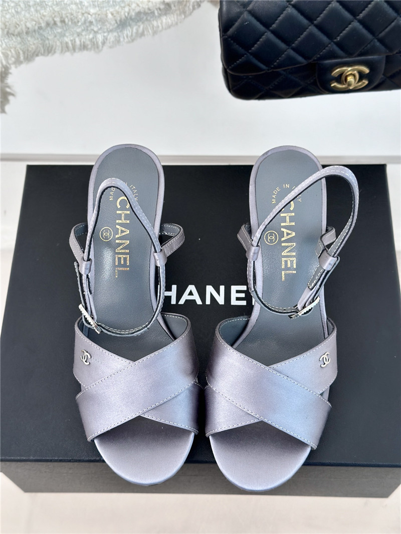 Ch**el velvet square heel sandals