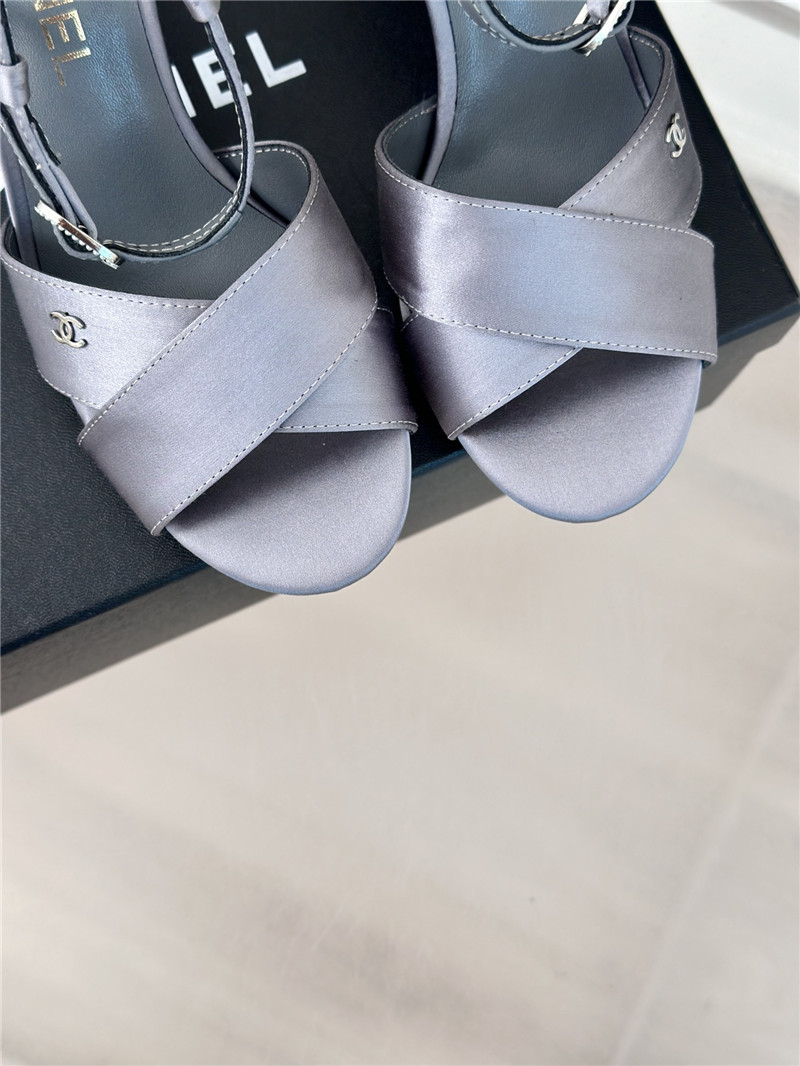 Ch**el velvet square heel sandals