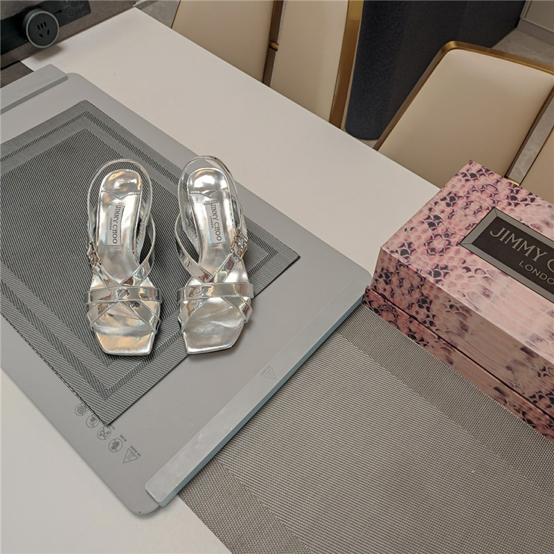 J1m*y Ch00 jess 65mm sandals silver