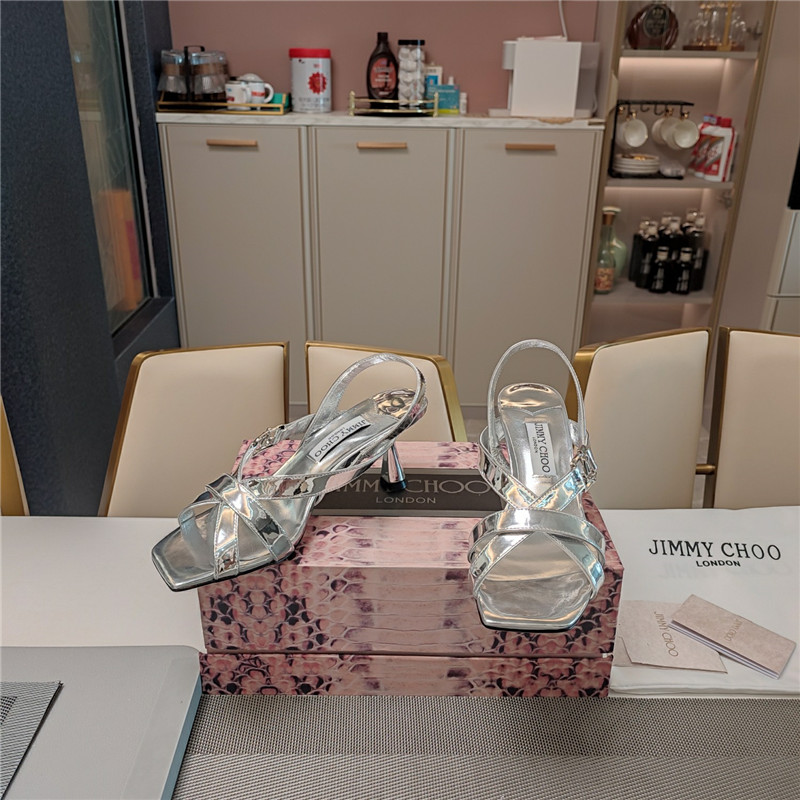 J1m*y Ch00 jess 65mm sandals silver