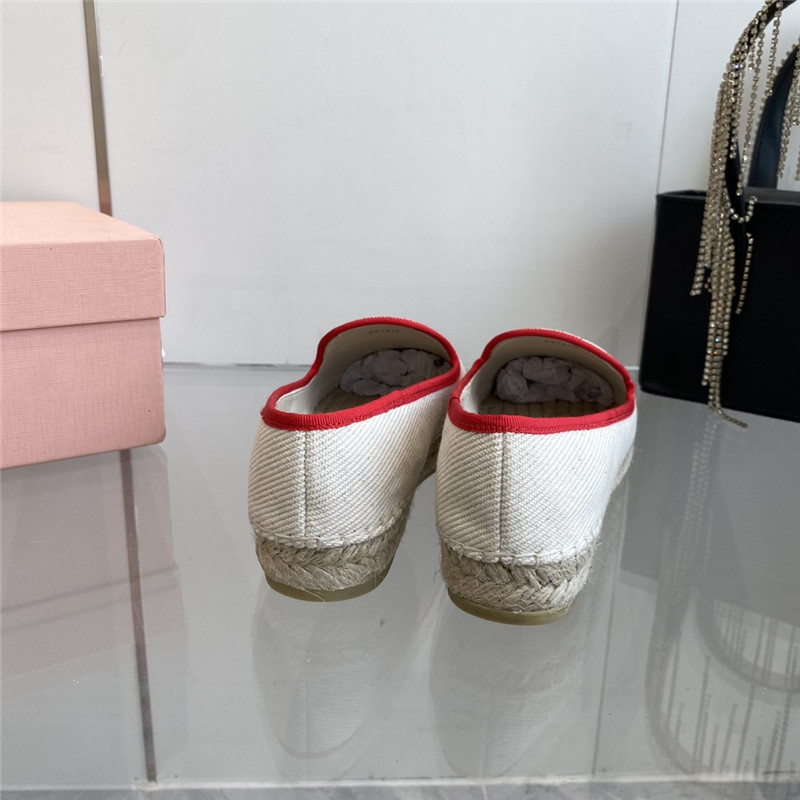 Miu Miu Logo-Embroidered Slip-On Espadrilles