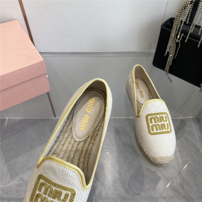 Miu Miu Logo-Embroidered Espadrilles