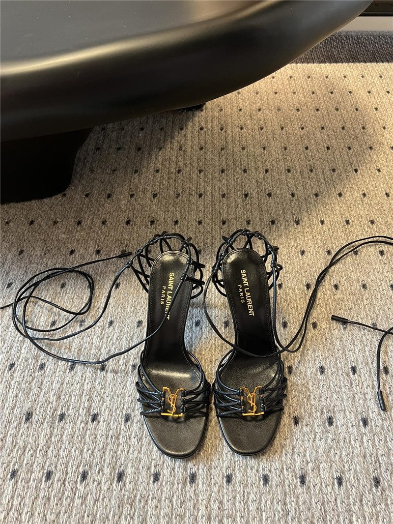 Sa1nt Lau*nt babylone 90mm leather sandals in black