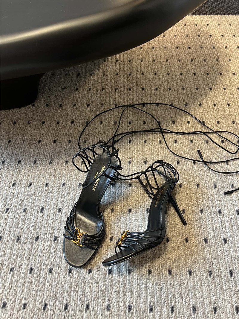 Sa1nt Lau*nt babylone 90mm leather sandals in black