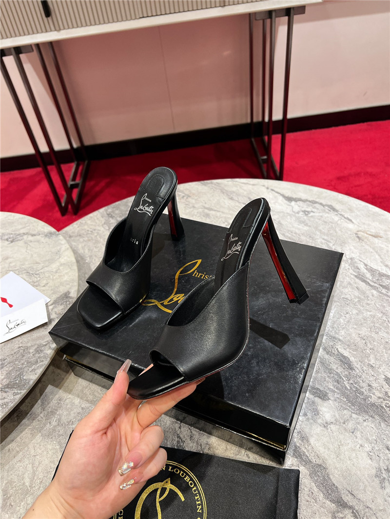 Chr1st1an louboutin condora black leather mules