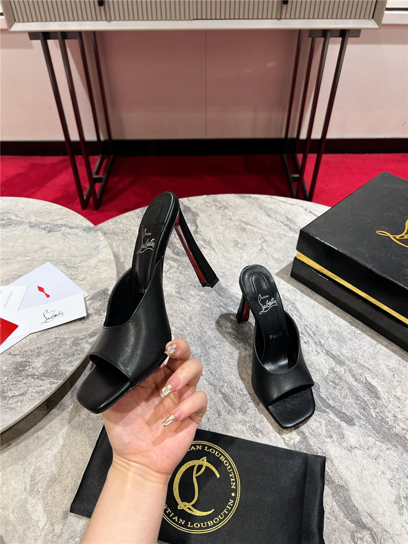 Chr1st1an louboutin condora black leather mules