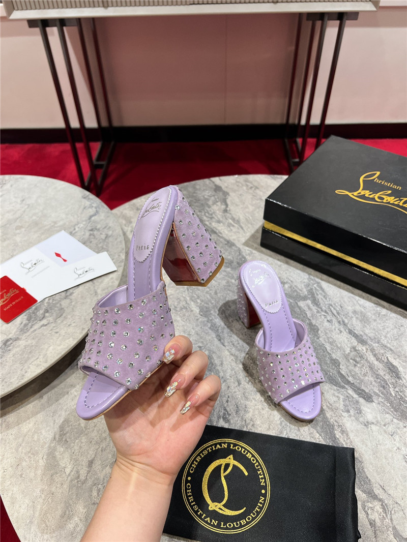 Chr1st1an louboutin jane 85 purple strass mules