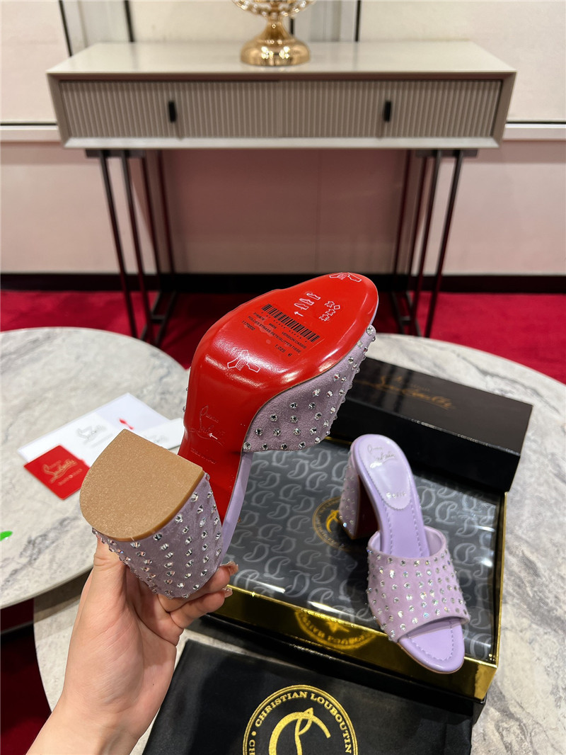 Chr1st1an louboutin jane 85 purple strass mules