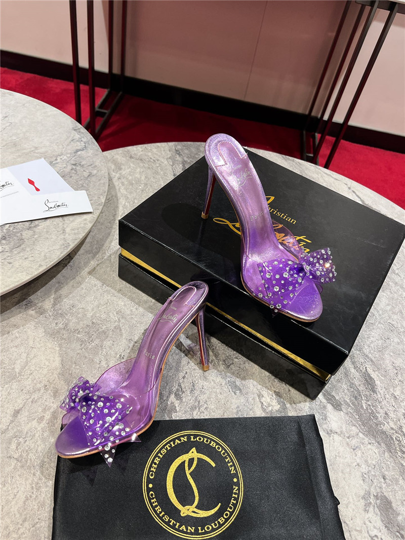 Chr1st1an louboutin aqua 80mm leather mules in purple