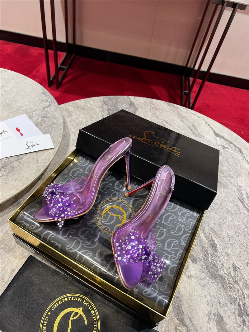 Chr1st1an louboutin aqua 80mm leather mules in purple