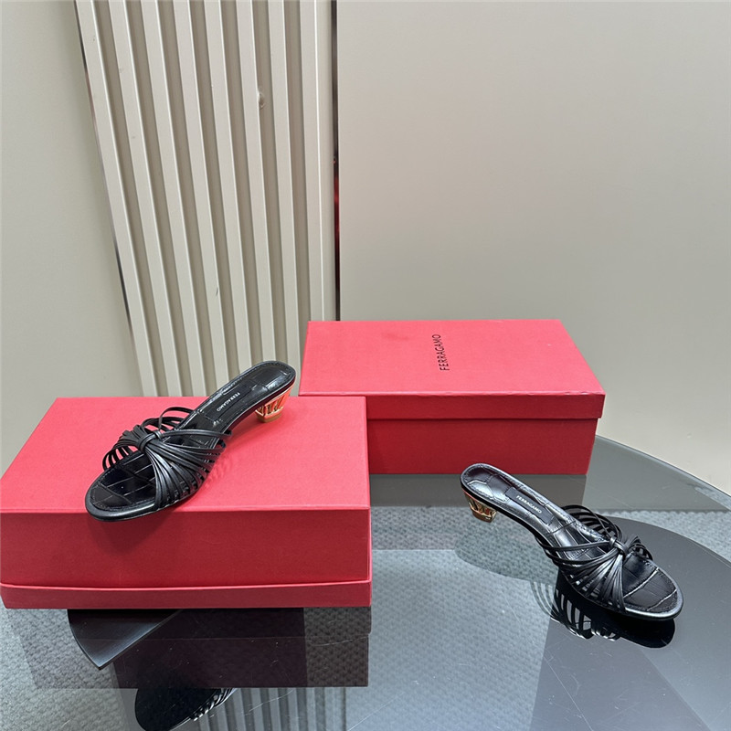 Ferragamo Multi-Strap 40mm Leather Mules