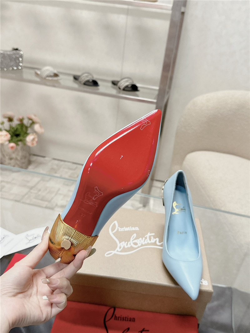 Chr1st1an louboutin ginko 85 leather pump in blue