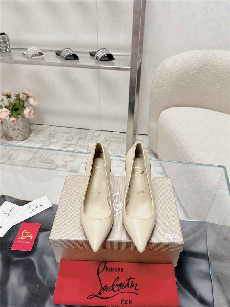 Chr1st1an louboutin ginko 85 leather pump in beige