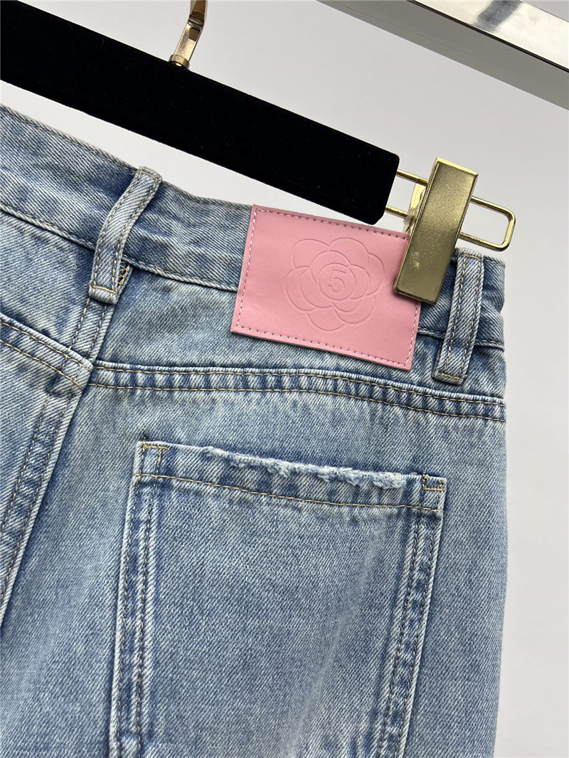 ch**el hot D1am0nd denim wide leg pants replica d&g clothing