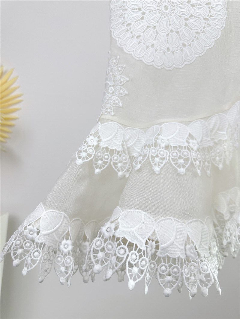zimm asymmetric lace trim midi skirt replica clothes