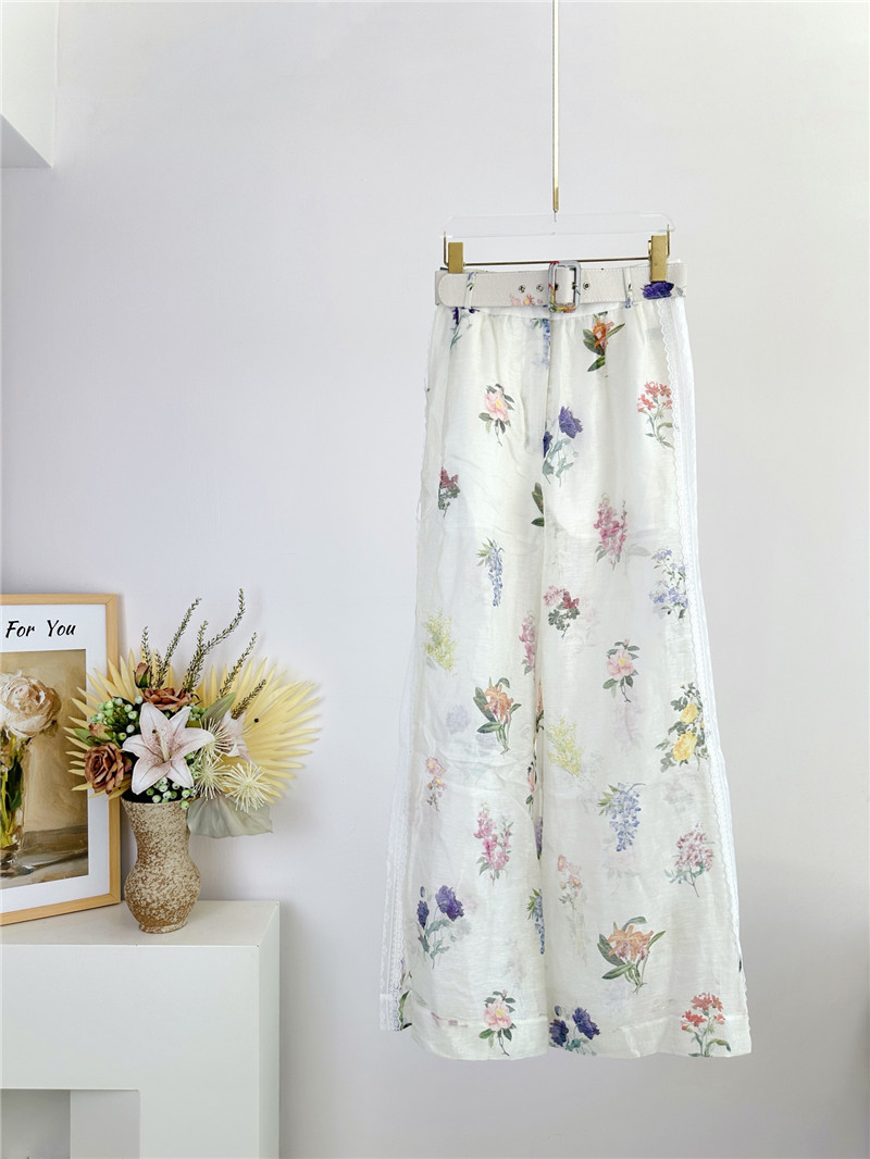 zimm lace detail flared high waist trousers replica d&g clothing