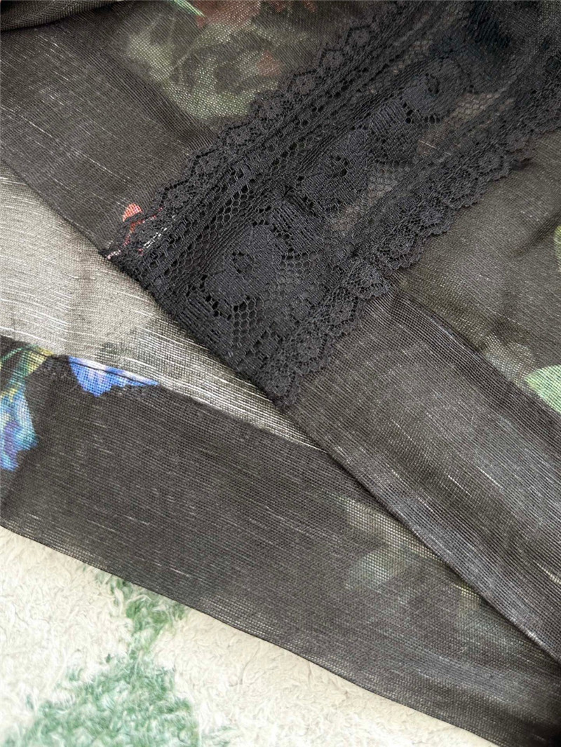 zimm lace detail flared high waist trousers replica d&g clothing