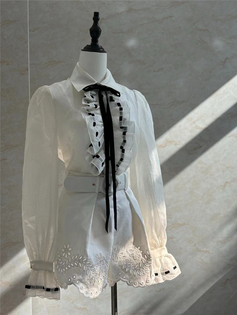 zimm silk and linen embroidered ribbon shirt replica clothing