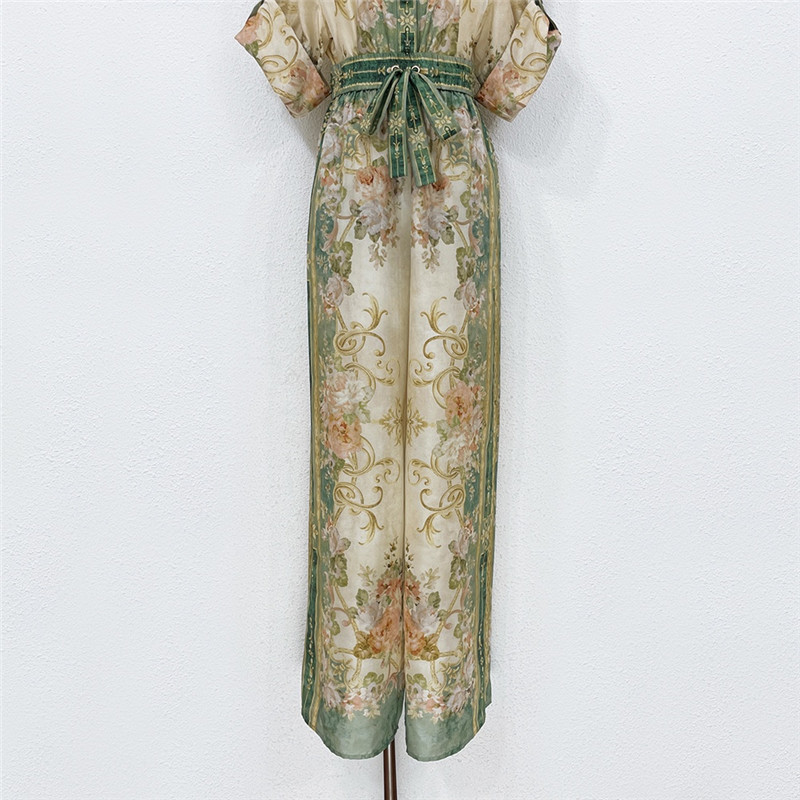 zimm silk top + Silk wide leg pants set replica clothes
