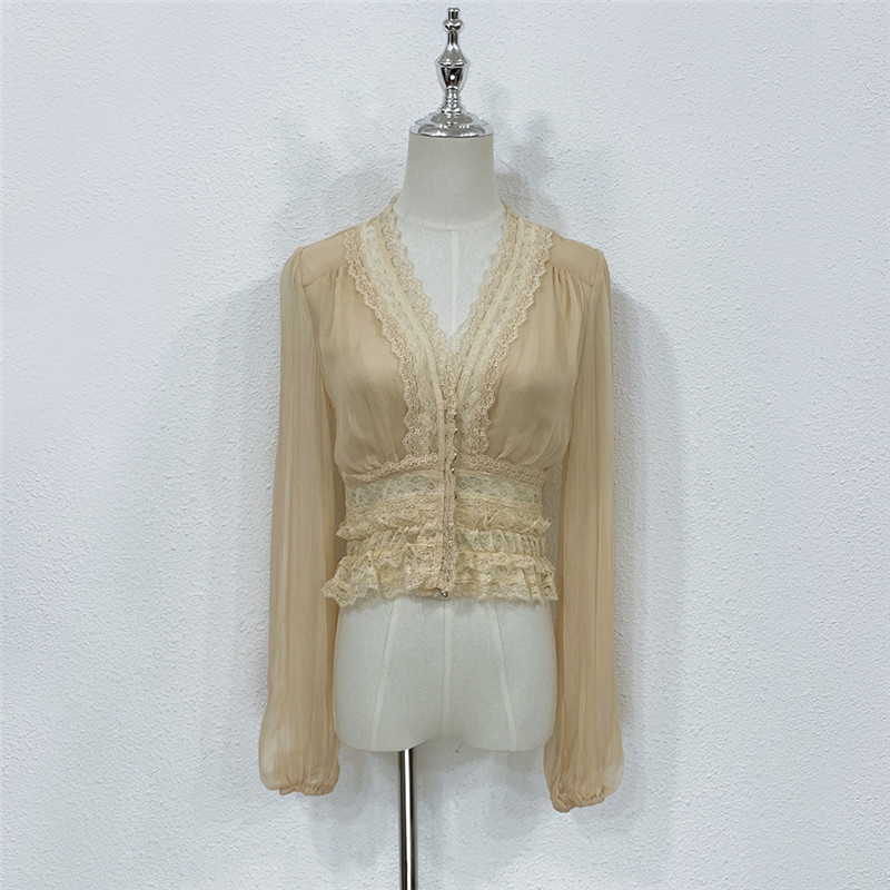 zimm rayon patchwork lace top replica clothing