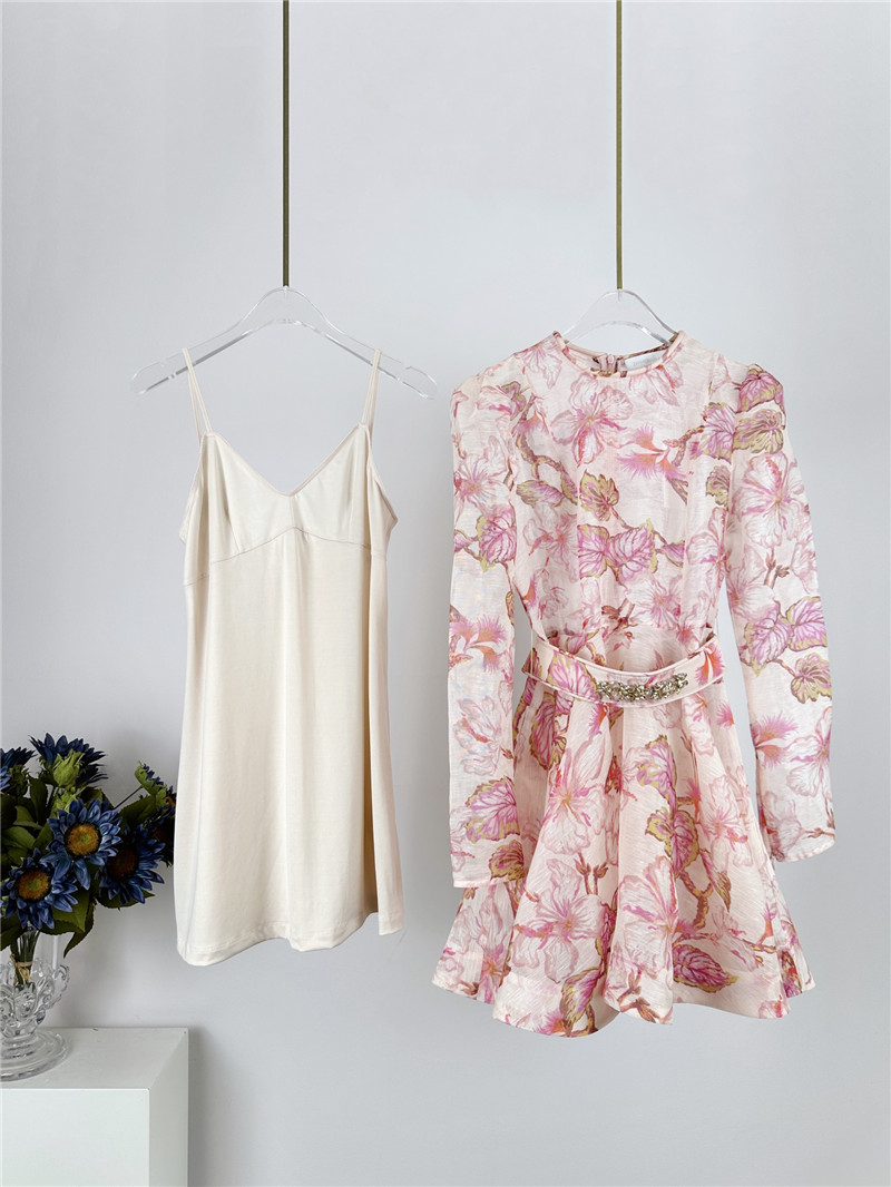 zimm floral pattern long sleeve mini dress replica clothing