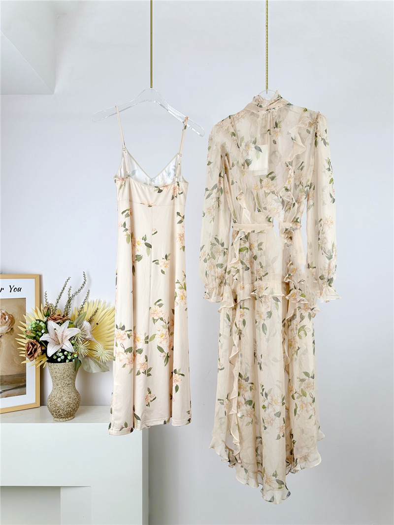 zimm ruffled collared long-sleeved midi dress replica clothing