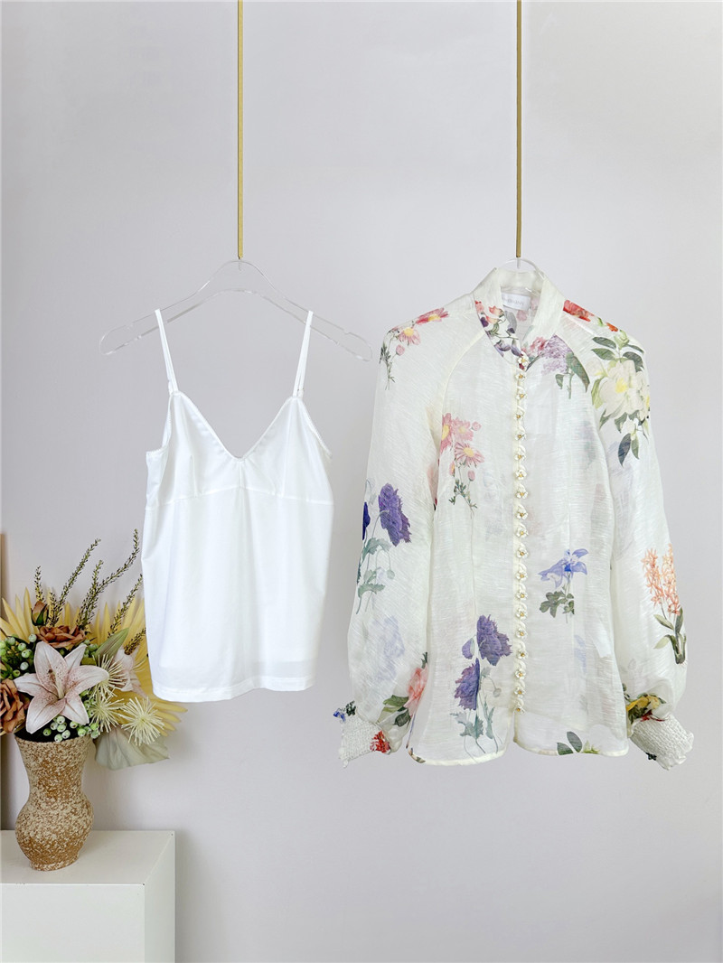 zimm high neck lantern sleeve women’s shirt tops replica clothes