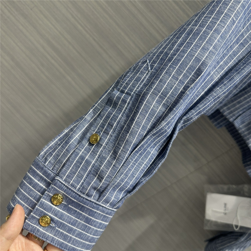 Ce1i*e denim cotton striped shirt replica d&g clothing