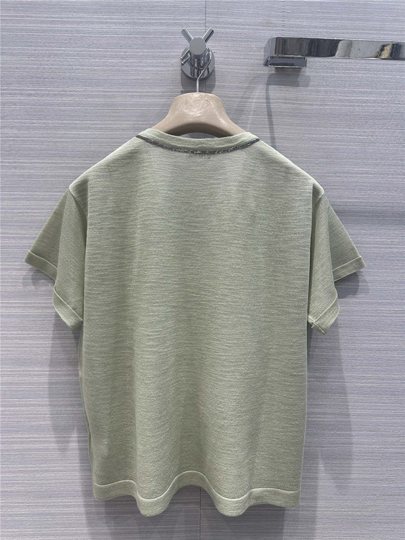 BC linen yarn V-neck top cheap replica designer clothes