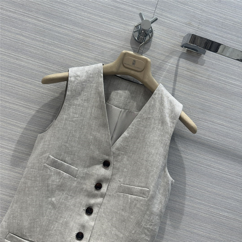 BC herringbone cotton and linen suit vest replicas clothes