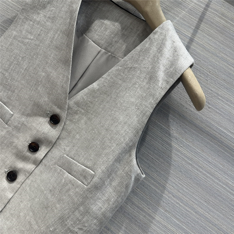 BC herringbone cotton and linen suit vest replicas clothes