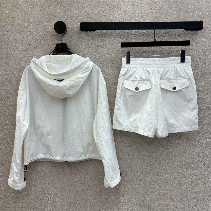 Pra*a contrast color sun protection casual suit replica clothing