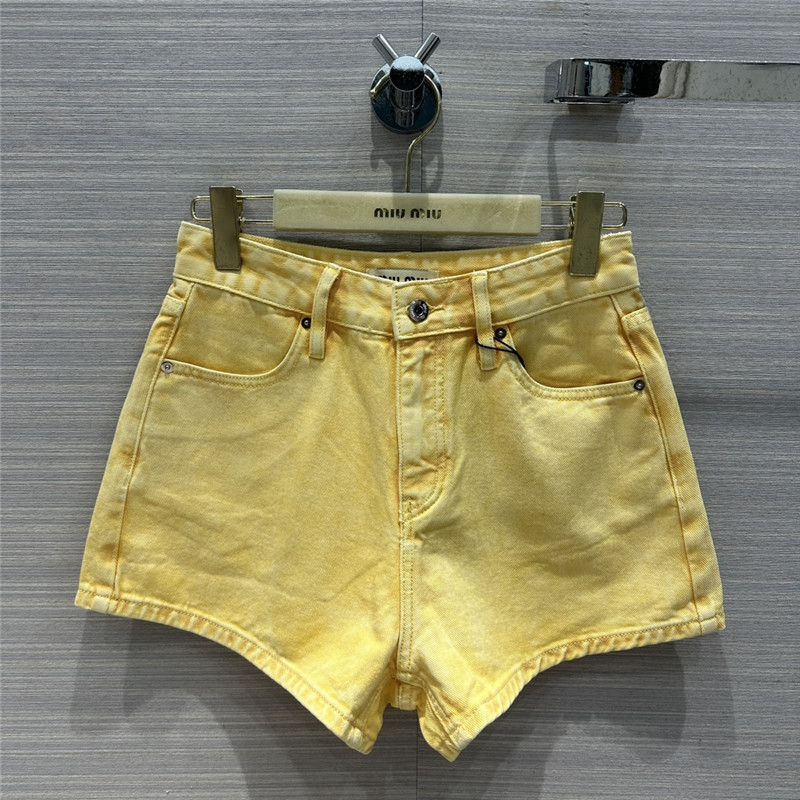 M1um1u straight denim shorts replica designer clothes