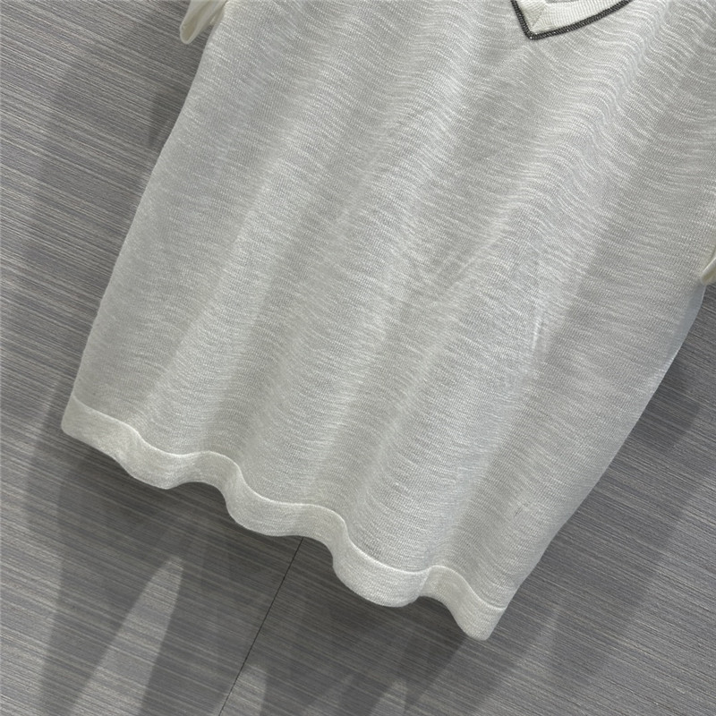 BC linen yarn V-neck top cheap replica designer clothes